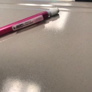 A pink pencil